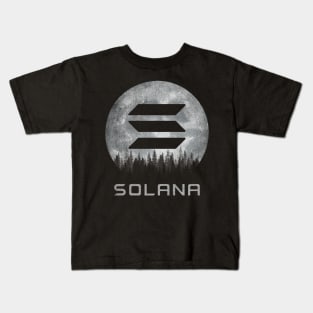 Vintage Solana SOL Coin To The Moon Crypto Token Cryptocurrency Blockchain Wallet Birthday Gift For Men Women Kids Kids T-Shirt